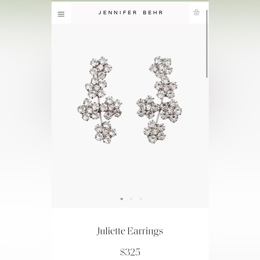 Jennifer Behr Inspired Juliette Earrings in Crystal - Bridal Accessory
